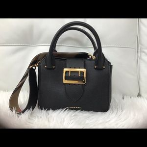 BURBERRY Calfskin Small Buckle Tote Black